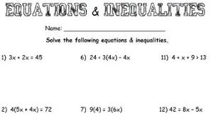 How to write word problems as inequalities? Multi Step Equations Inequalities Worksheet By Chantel Johnson