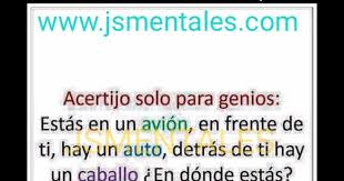 ¿deseas un reto para ejercitar tu mente? Juegos Mentales Acertijo Del Avion