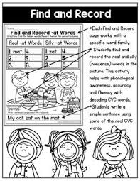 Cvc Fluency Find And Record Cvc Words Word Families Cvc Word Families