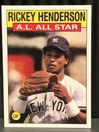 1986 Topps Rickey Henderson baseball card New York Yankees All Star #716  A's Mt | eBay