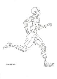 Running Man Line Drawing Fine Art Print Linejnye Chertezhi Kartonnye Skulptury Eskiz