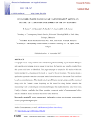 Remediation of polluted sites and land. Pdf Sustainable Waste Management Via Incineration System An Islam Outlook For Conservation Of The Environment
