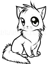 Full color drawing pics 877x912 cute anime cat drawing cats are soooo cute! How To Draw A Cute Anime Cat Step By Step Drawing Guide By Dawn Dragoart Com