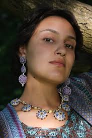 Shereen hand embroidered tribal mirror necklace