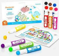 Washable Dot Markers, 10 Colors Bingo Daubers with Dot Coloring Book and 70  Patterns Coloring PDF Sheets, Non-Toxic Water-Based Dot Markers by Shuttle  ...