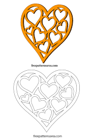 Heart Shaped Vector Template For Valentines Day Herzschablone Holz Muster Und Herz Vorlage