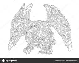 Volwassen Kleurplaten Fotoboekpagina Met Europese Draak Vectorafbeelding Door C Rikley Vectorstock 239117060