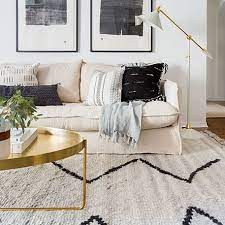 Contemporary white shearling rug with tan leather stripes n12017. Pin On Home Stuff