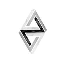 Double Penrose Print Impossible Triangle Geometric Print Etsy Geometric Art Prints Geometric Art Triangle Art