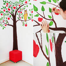 Kinderzimmer Bemalen Apfelbaum Wand Gestalten Baum Kinderzimmer Kinder Zimmer Kinderzimmer