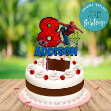 Paw patrol chase personalised edible cake image $ 17.95; Spiderman Birthday Cake Topper Template Printable Diy Bobotemp