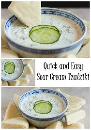 Quick And Easy Sour Cream Tzatziki Tzatziki Recipes Tzatziki Sour Cream
