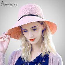 Sun Hats For Women Summer Large Brim Raffia Straw Bucket Hat Holiday Seaside Sun Protect Beach Trendy Holiday Outfits Holiday Outfits Beach Sun Hats For Women