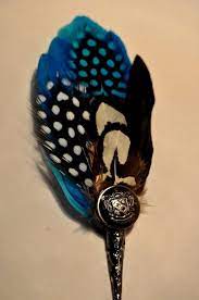 Blue Brooch Pin Feather Trilby Beret Ladies Mens Hat Pin Dress Medium Winter New Somethingdifferent Fedoratril Blue Brooches Hats For Men Women S Accessories