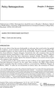City of atlanta department of parks and recreation. Aiming For Evidence Based Gun Policy Cook 2006 Journal Of Policy Analysis And Management Wiley Online Library