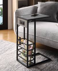 Loft Lyfe Alder End C Table With Usb Charging Ports And Outlets Reviews Furniture Macy S C Table Furniture Metal Furniture