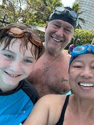 Back in the peace and quiet by the sea. Pool work done. Dylan's been great  trying all the food