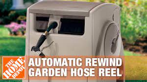 Suncast Aqua Winder Automatic Rewind Garden Hose Reel The Home Depot Youtube