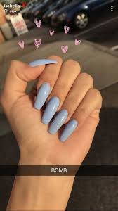 The feature of acrylic coffin nail is that it can change the shape of fingers visually and give people a sense of slender, so as to make up for the regret of the unbeautiful hand shape. Cute Acrylic Nails Ombre Blue Novocom Top