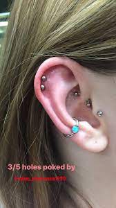 Double Helix Opal Conch Tragus Daith Ear Piercings Different Ear Piercings Piercings