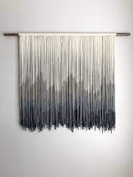 Fringe Forty Four Modern Bohemian Fiber Art Dip Dyed Tapestry Fringe Wall Hanging Mountains Fiber Art Wall Hanging Macrame Wall Art Fringed Wall Art