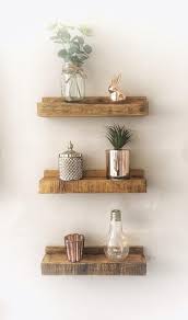 3 Chunky Floating Shelves Wooden Shelves Rustic Ornament Etsy Small Wooden Shelf Floating Shelves Wooden Shelves