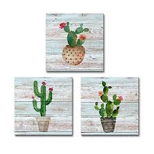 Bigger frames may take longer to ship and process, due to additional handling and care required to process such art pieces by hand. Buy Dekhome 3 Pieces Cactus Canvas Wall Art Simple Life Watercolor Green Plants Succulent Cactus Painting Prints Wood Background Picture Framed Stretched For Baby Kids Bedroom Living Room Decoration 12x12 Online In
