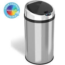 Check spelling or type a new query. Itouchless 8 Gallon Touchless Sensor Kitchen Trash Can With Odor Control System Stainless Steel Round Walmart Com Walmart Com