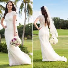 Did you scroll all this way to get facts about vera wang wedding gown? White By Vera Wang Short Sleeve Lace Wedding Dress David S Bridal