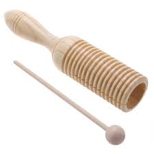 Natural Wooden Ribbed Tube Sound Instrument Percussion Instruments Musical Toys Percussion