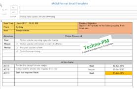 Mom Format Template 4 Types Download In 2020 Excel Tutorials Mom Template Project Management Templates