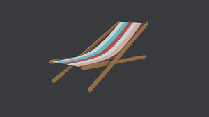 Green, high back folding chair, outdoor, mesh, aluminum frame. Low Poly Beach Chair 3d Model Game Ready Cgtrader