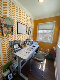 Many master bedrooms come with a bathroom attached, and if you're lucky, extra space for a desk, chairs or a tv. Weird Space In Master Bedroom Turned Into Office I Did The Pattern With Tape Didn T Turn Out So Well But Decided To Keep It It S Divided From The Master Bedroom By A