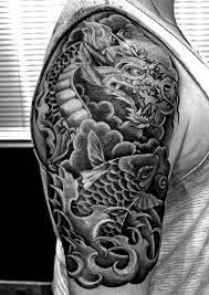Dragonkoifishtattoodesigns Koi Tattoo Tattoos Koi Fish Tattoo