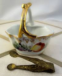Antique Tongs And Porcelain Sugar Bowl Sugar Cube Tea By Dstrove Vintage Porcelain Bowl Antique Items