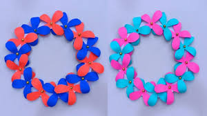 Diy Wall Hanging Paper Flower Craft Easy Wall Decoration Ideas Simpl Flower Crafts Easy Paper Crafts Paper Flower Crafts