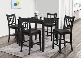 In traditional design, this dining set can be good for your dining interior. 7855 5pc 5 Pc Winston Porter Charlene Black Finish Wood Counter Height Dining Table Set