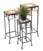 Blumenhocker Mosaik Eckig 3er Set 46 54 62 Cm Blumenstander 12012 Beistelltisch Pflanzenstander Mosaiktisch Dandibo Mosaiktisch Dekor Pflanzenstander