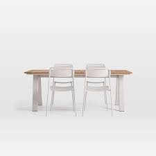 Halden Outdoor Dining Table Metal Stacking Chairs Set Haze Metal Dining Table Outdoor Dining Table Metal Stacking Chair