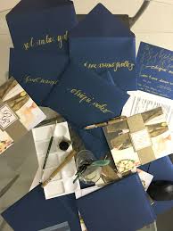 Midnight Blue Gold And Silver Wedding Invitation Personalized Wedding Couple Painti Yellow Wedding Invitations Midnight Blue Wedding Silver Wedding Invitations