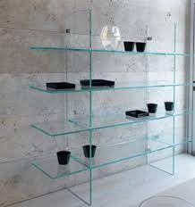 Two wooden platforms with a mirrored back reflect. Glass Furniture All Purpose Glazing