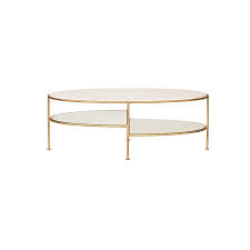 58w x 24d x 17h. Oval Marble Top Coffee Table With Glass