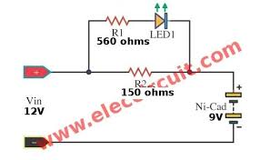 Simple Nicad Battery Charger Circuit By Little Part Eleccircuit Battery Charger Circuit Battery Charger Nicd Battery Charger