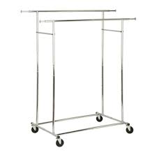 Racks like this easily bow in the middle where they join and eventually collapse under a fraction of the weight of our true commercial grade double bar rolling rack. Honey Can Do Gar 01305 Dual Bar Collapsible Garment Rack Gar Rona