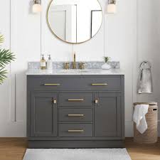 Choose from a wide selection of great styles and finishes. Sunjoy Gaia Blue Gray 48 In W X 22 05 In D X 35 75 In H Shaker Style Bathroom Vanity With Marble Vanity Top And Single Basin B301010000 The Home Depot Bathroom