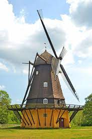 historical dutch type windmill at open air museum frilandsmuseet which was built at lyngby in 1832 moulin a vent moulin a eau amenagement jardin en pente