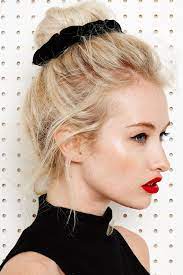 90s Style Super Soft Black Velvet Scrunchie Scrunchie Hairstyles Velvet Hair Long To Short Hair