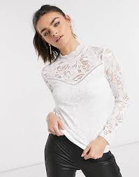 Soyez le premier à commenter ce produit. Vila Top En Dentelle A Col Montant Blanc Asos