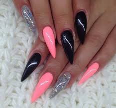 Pink And Black Acrylic Nail Ideas 35 Super Ideas Nails Pink Black Gray Pink Black Nails Coffin Nails Designs Pink Nails