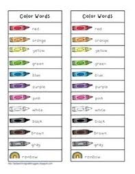 Colors Chart For Preschoolers Writing Center Tools Color